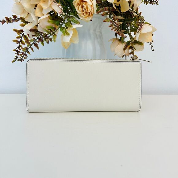 Michael Kors Jet Set Travel Large Logo Quarter-Zip Wallet LT Cream - Picture 2 of 4